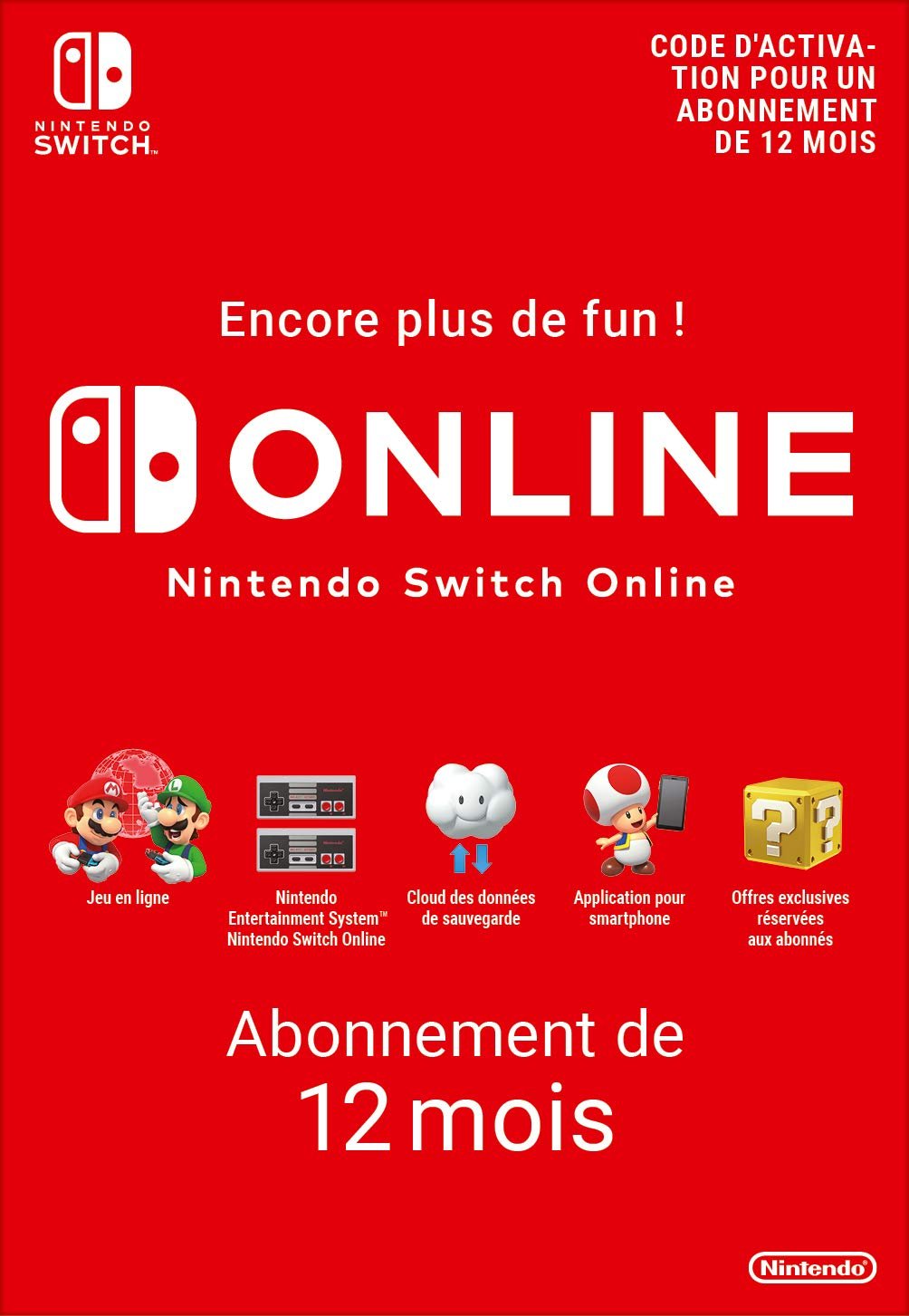 Image de Nintendo Switch Online 12 month- Envoie par e-mail